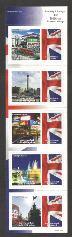(image for) UK0006 Piccadilly & Trafalgar Universal Mail Stamps Dated: 10/08